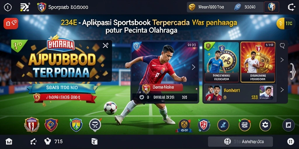 Screenshot menunjukkan antarmuka aplikasi 234E yang menarik untuk taruhan olahraga.