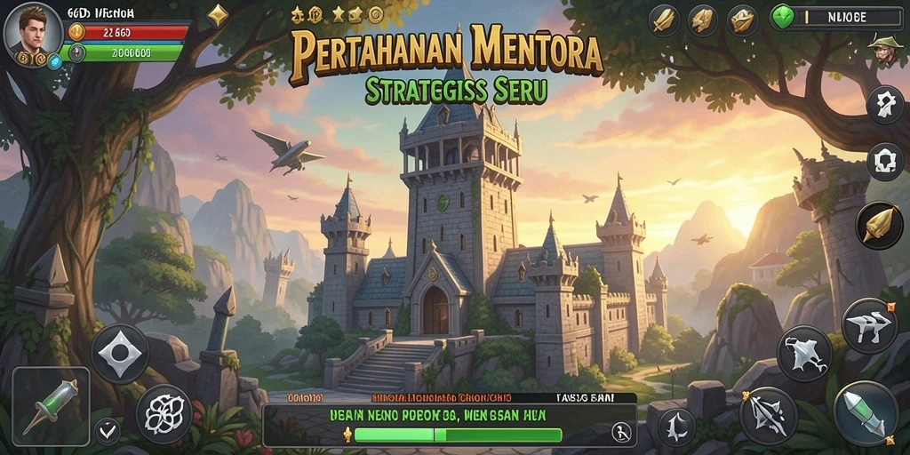Gameplay seru Tower Defense 66D dengan strategi menara.