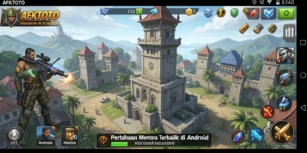 Tampilan gameplay AFKTOTO yang seru dan menegangkan dalam Tower Defense.
