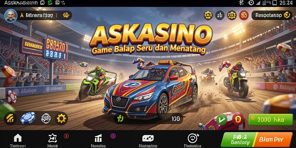 Tangkapan layar dari gameplay balapan seru di ASKASINO.