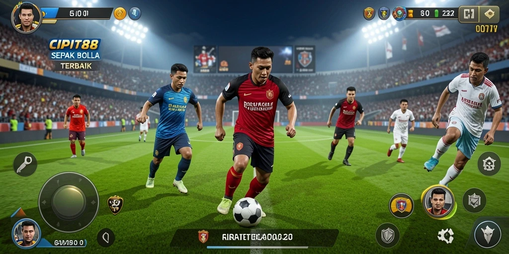 Tampilan gameplay mendebarkan di CIPIT88 yang menghidupkan laga sepak bola.