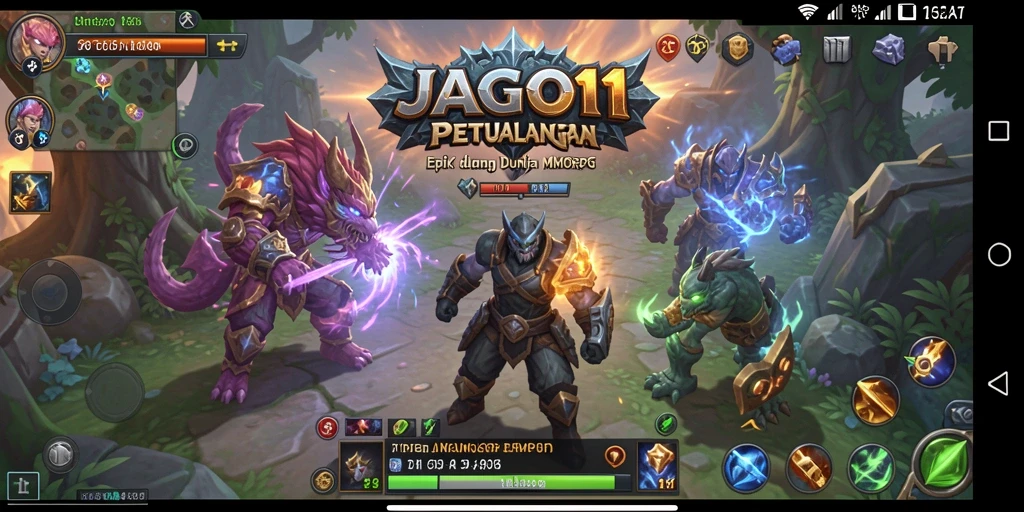 Tangkapan layar utama JAGO11 menampilkan aksi seru dalam permainan MMORPG.
