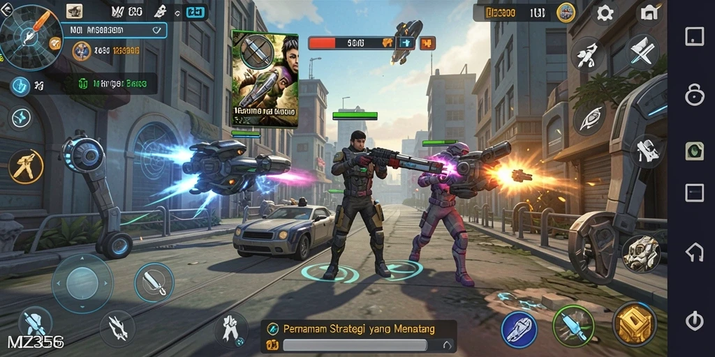 Tampilan gameplay strategis dari MZ356 yang menarik dan menantang.