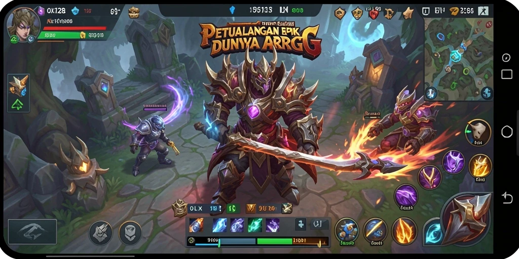 Tampilan gameplay yang mendebarkan dalam OLX128 saat melawan monster.