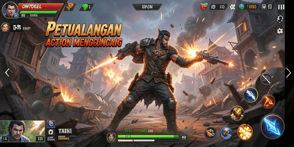Tampilan menegangkan dari gameplay OMTOGEL saat aksi berlangsung.
