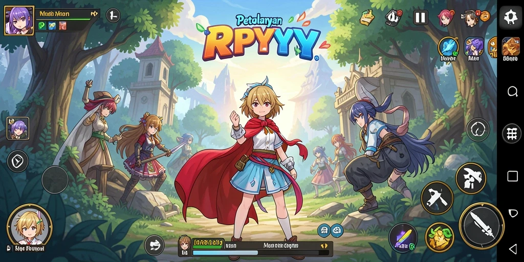 Screenshot menampilkan karakter utama dalam pertarungan epic di dunia Anime.