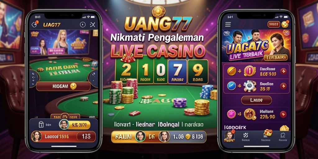Tampilan gameplay Live Casino UANG77 dengan dealer profesional.