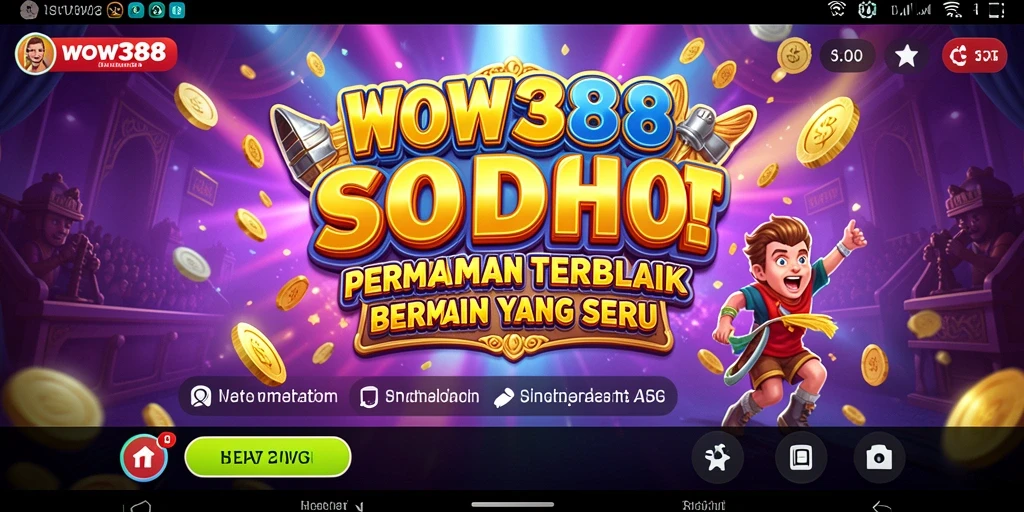 Screenshot utama WOW388 menampilkan gameplay menarik dengan gulungan yang berputar.