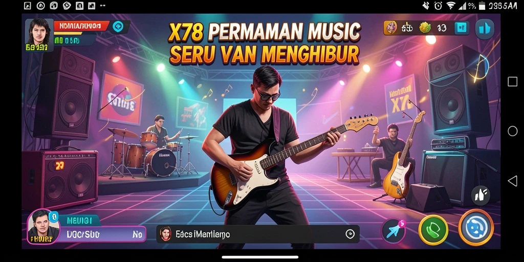 Screenshot X78 menampilkan gameplay musik yang mengasyikkan.